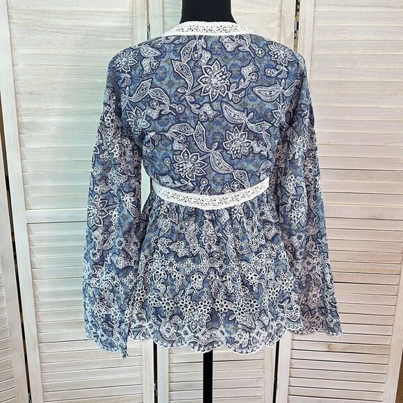 Free People Anissa Eyelete Boho Bed Jacket XS - Picture 7 of 12